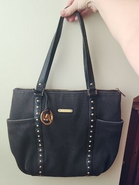 Michael Kors Black Studded Tote Bag